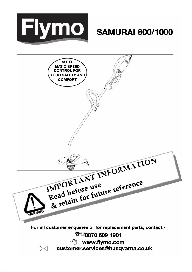 Página 1 del manual Manual de usuario Flymo Samurai 800