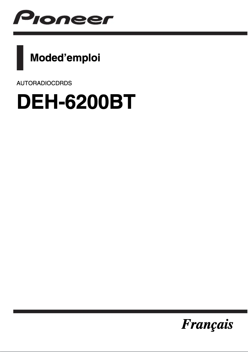 Imagen de la primera página del manual del dispositivo DEH-6200BT