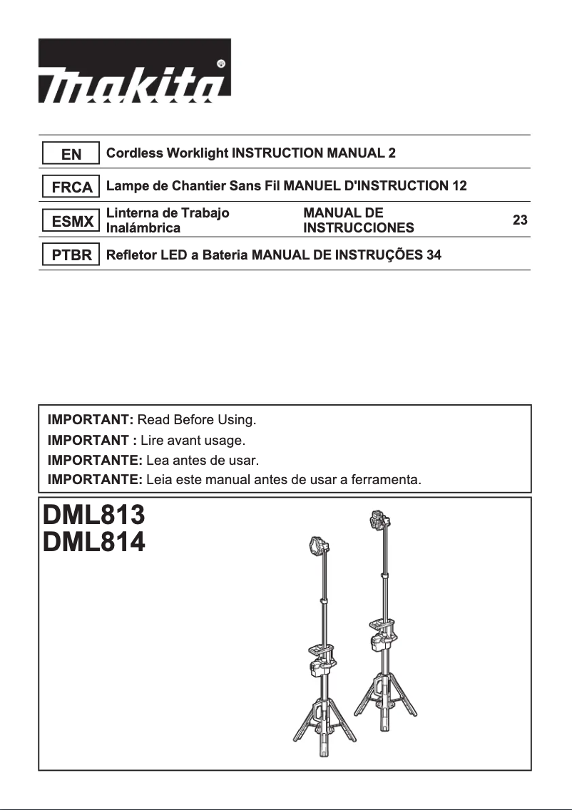 Imagen de la primera página del manual del dispositivo DML813