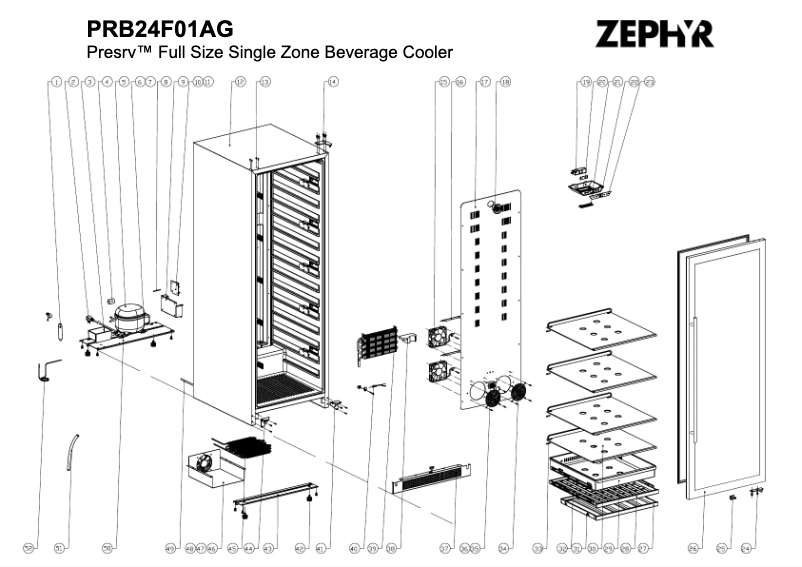 Página 1 del manual Diagrama de cableado Zephyr Presrv PRB24F01AG