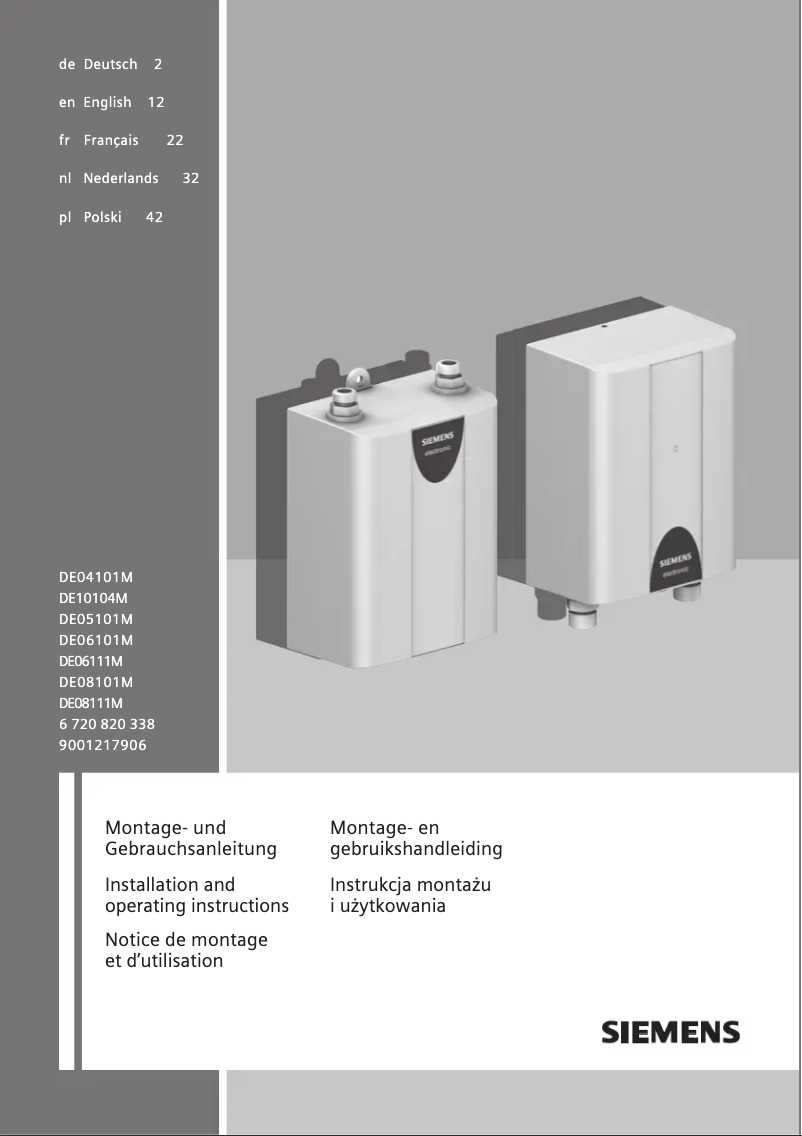 Imagen de la primera página del manual del dispositivo DE05101M