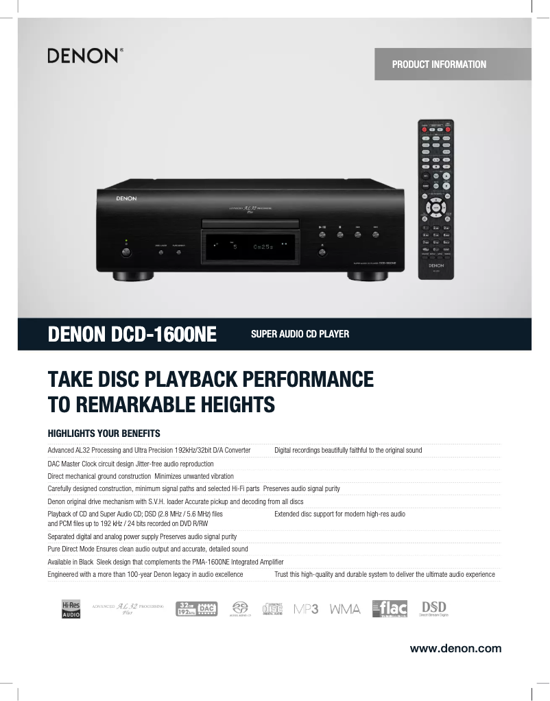 Imagen de la primera página del manual del dispositivo DCD-1600NE