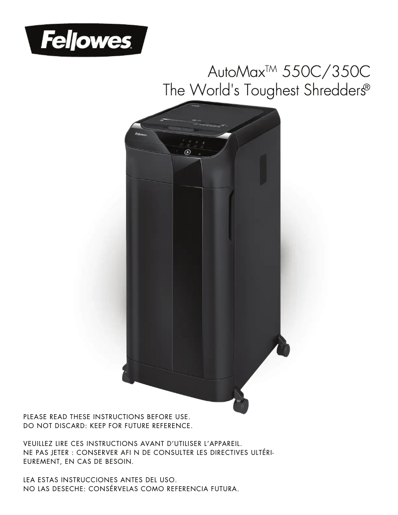 Página 1 del manual Manual de usuario Fellowes AutoMax 550C