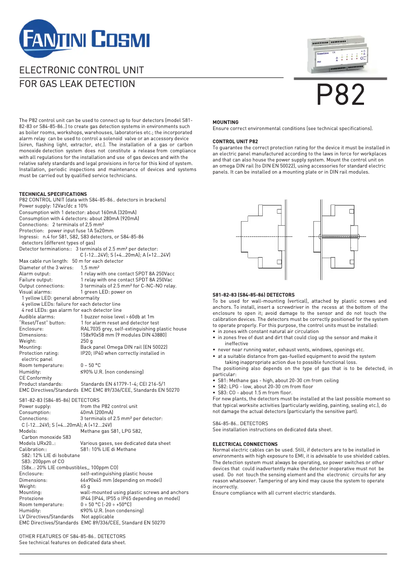 Imagen de la primera página del manual del dispositivo P82