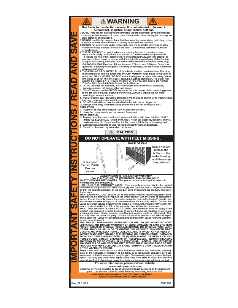 Página 1 del manual Manual de usuario Lasko Cool Colors B20307