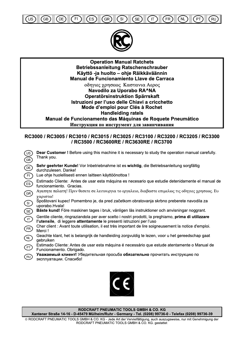 Página nº 1 - Manual de usuario Rodcraft RC3700