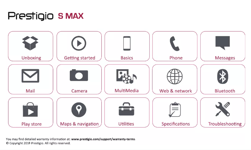 Imagen de la primera página del manual del dispositivo S Max