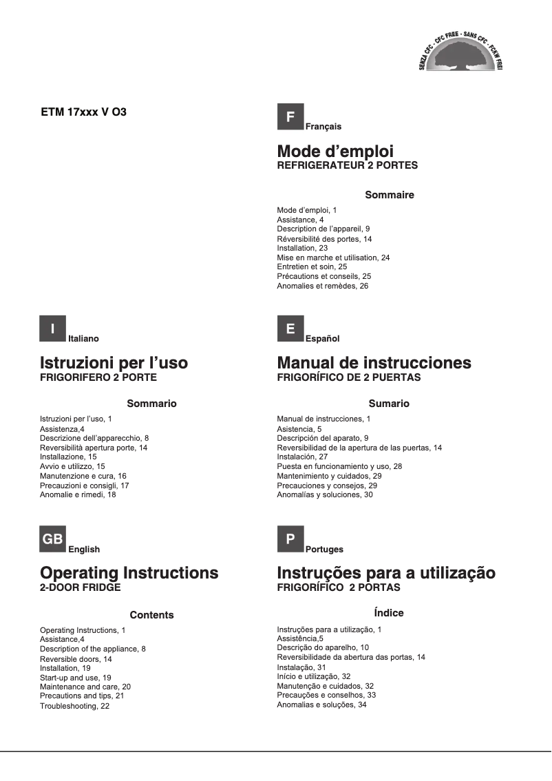Página 1 del manual Manual de usuario Hotpoint Ariston ETM 17210 V