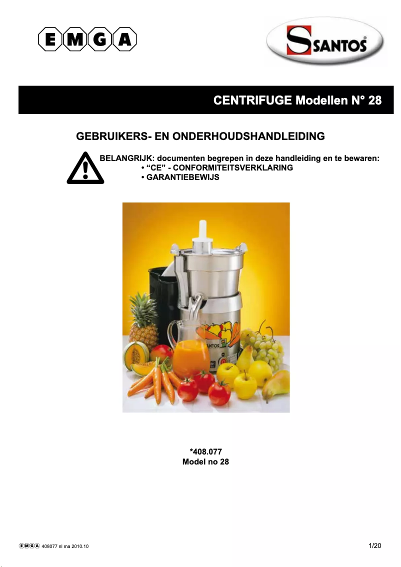 Imagen de la primera página del manual del dispositivo N° 28