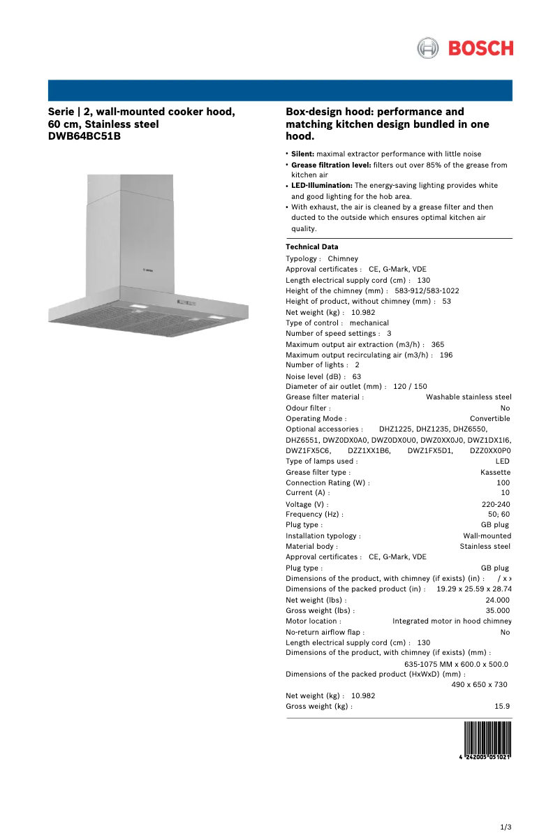Imagen de la primera página del manual del dispositivo DWB64BC51B