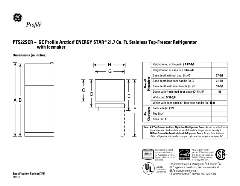 Imagen de la primera página del manual del dispositivo Profile PTS22SCRBS