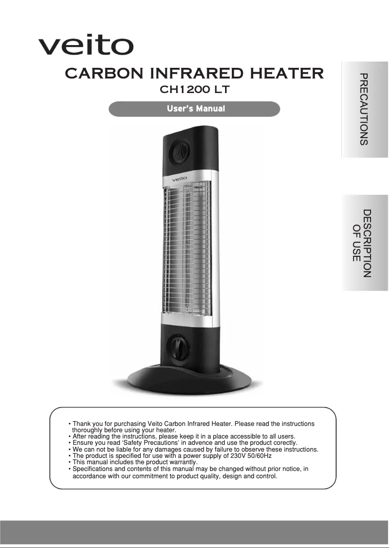 Imagen de la primera página del manual del dispositivo CH1200 LT