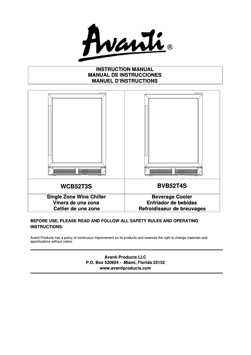 Imagen de la primera página del manual del dispositivo BVB52T4S