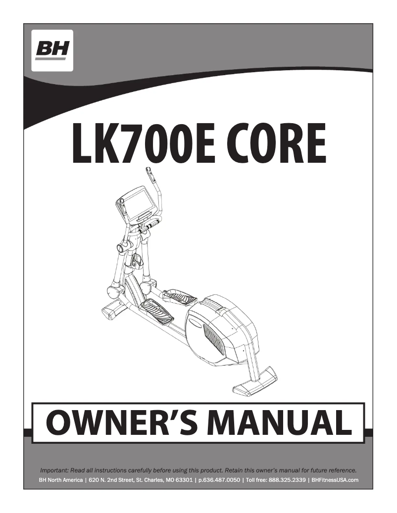 Imagen de la primera página del manual del dispositivo LK700E CORE