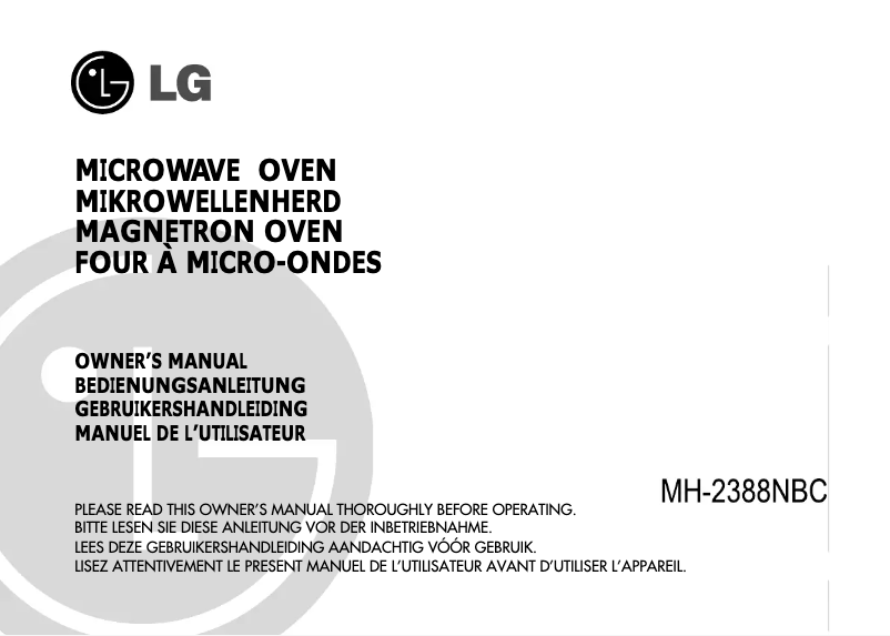 Página 1 del manual Manual de usuario LG MH-2388NBC