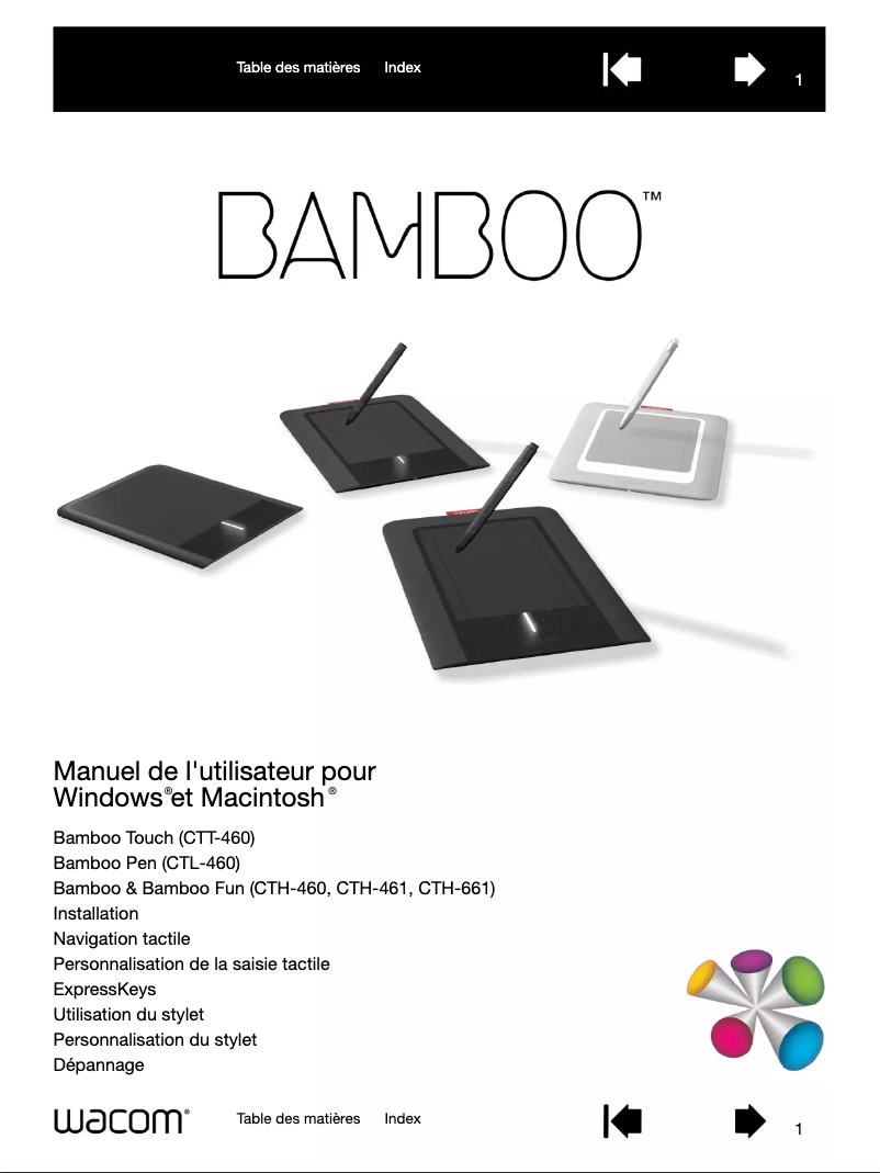 Imagen de la primera página del manual del dispositivo Bamboo CTH-461SE
