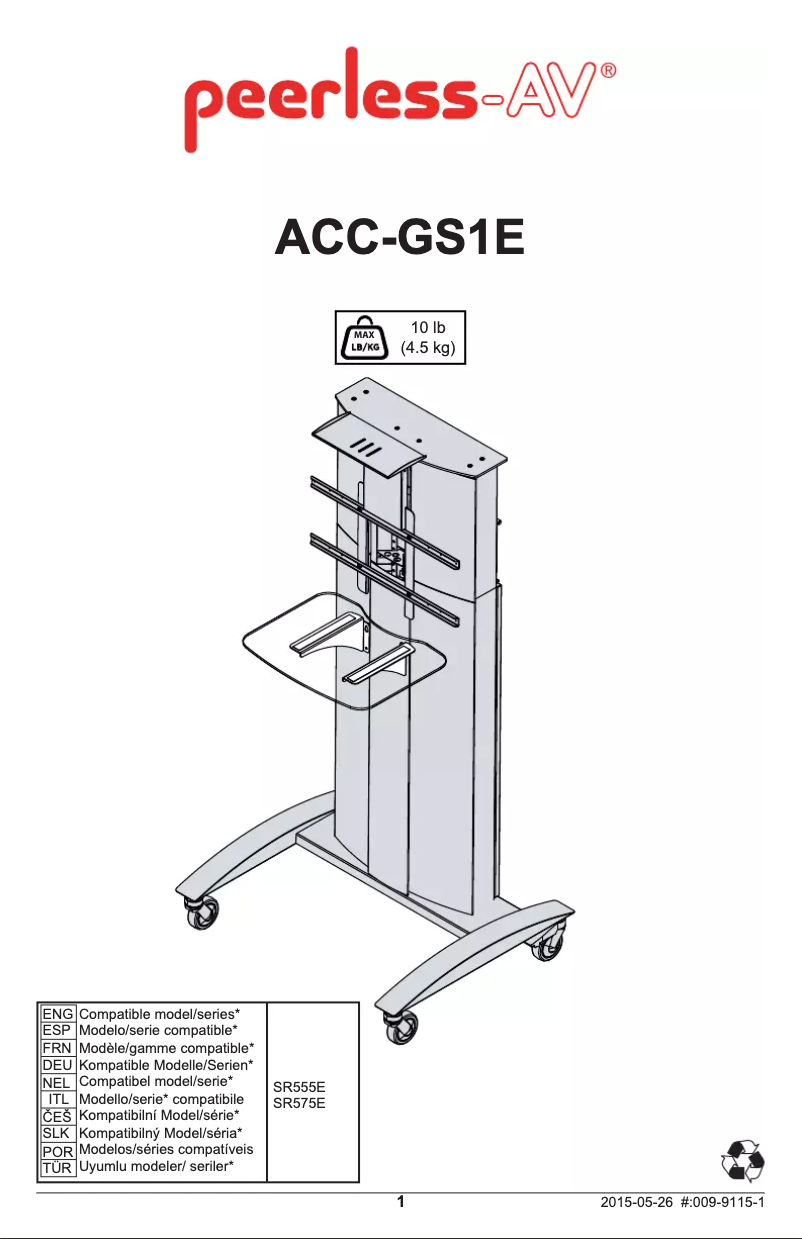 Página 1 del manual Manual de usuario Peerless-AV ACC-GS1E