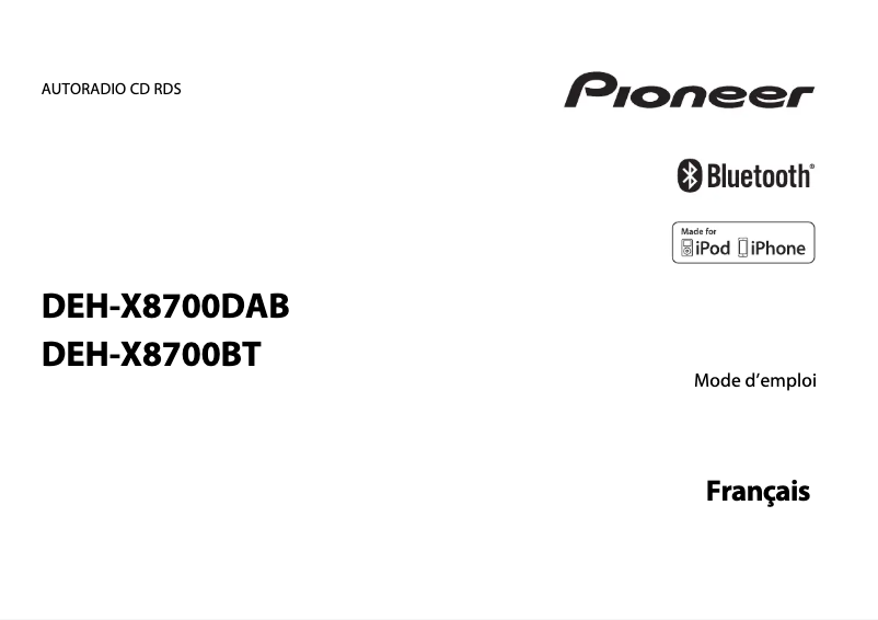 Página 1 del manual Manual de usuario Pioneer DEH-X8700BT