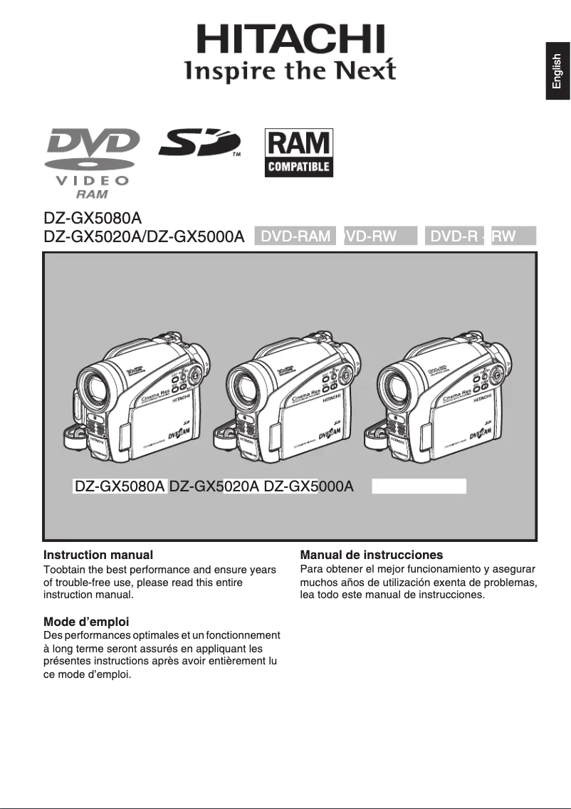Página nº 1 - Manual de usuario Hitachi DZ-GX5020A