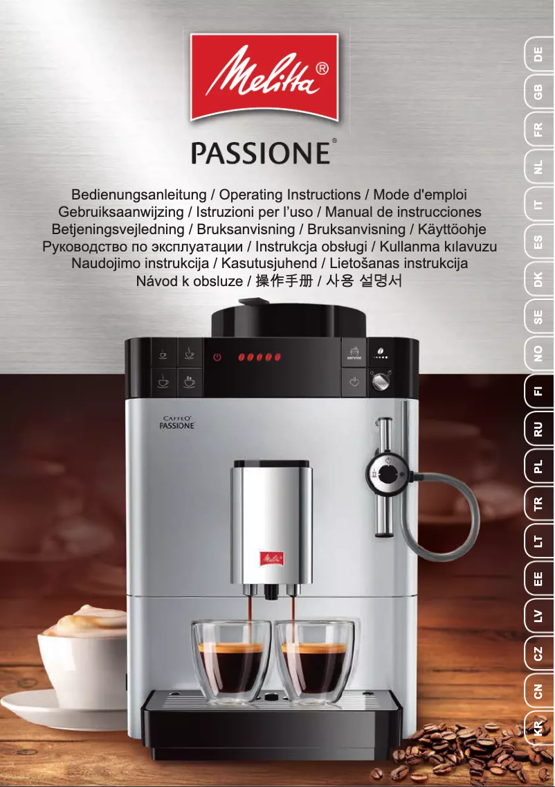 Página 1 del manual Manual de usuario Melitta Caffeo Passione