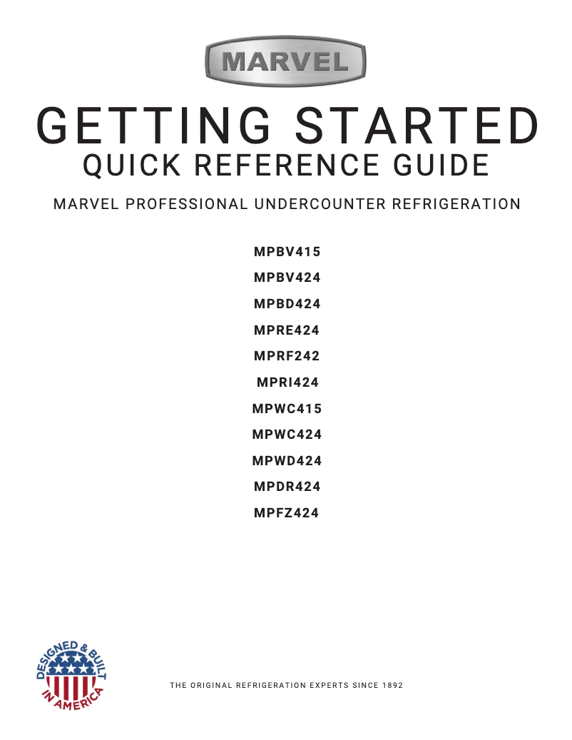 Página 1 del manual Guía de instalación Marvel MPBV415IG31A