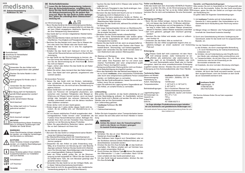 Imagen de la primera página del manual del dispositivo OL 300