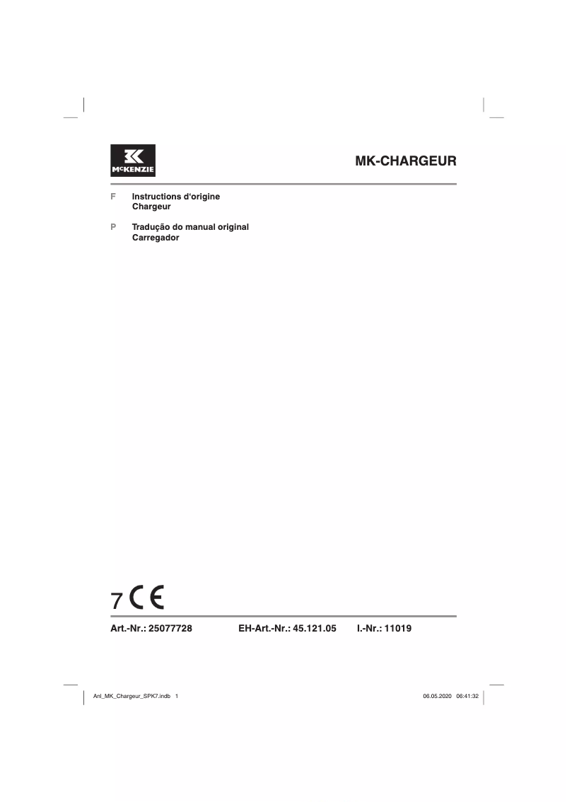 Imagen de la primera página del manual del dispositivo MK-CHARGEUR
