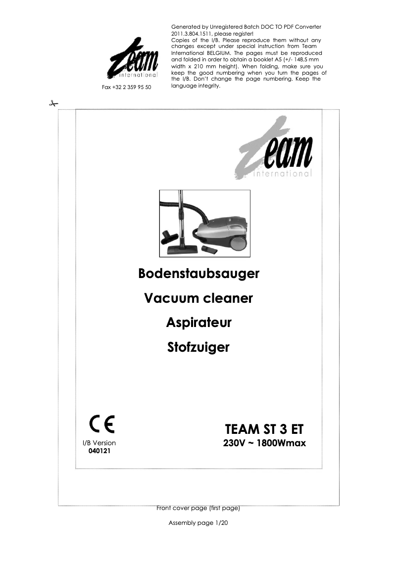Imagen de la primera página del manual del dispositivo ST 3 ET