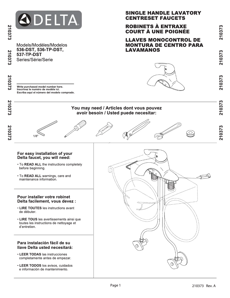 Página nº 1 - Manual de usuario Delta 536-TP-DST