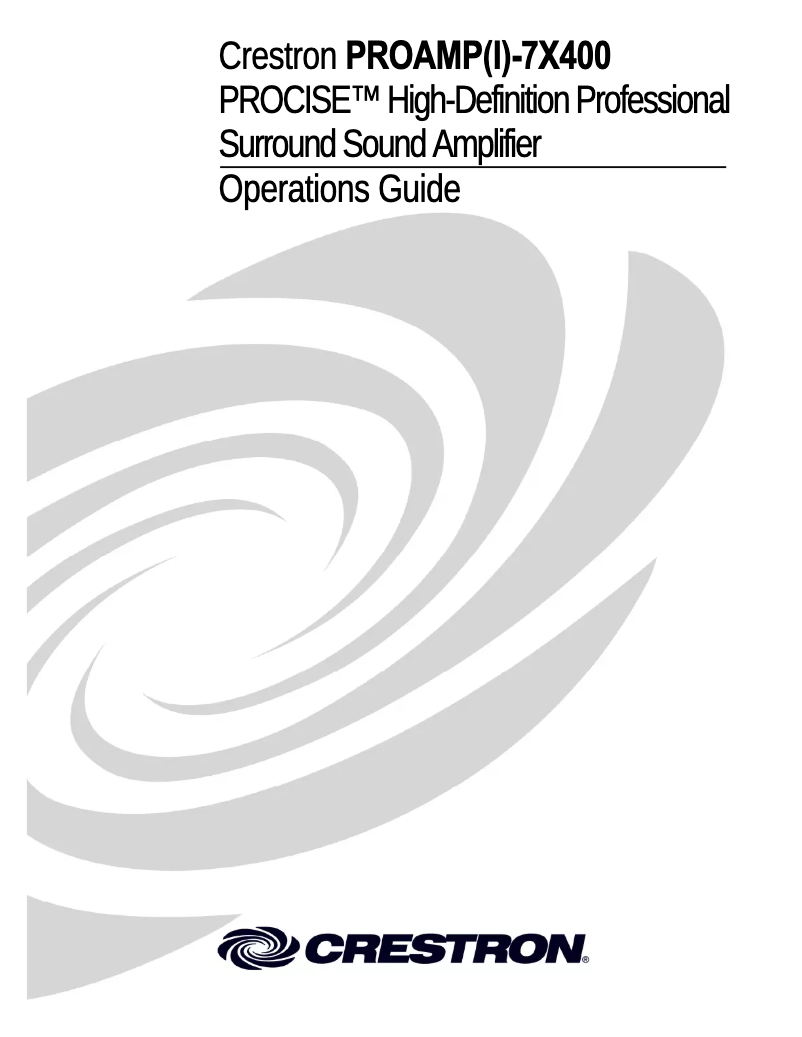 Página 1 del manual Manual de usuario Crestron PROAMPI-7X400