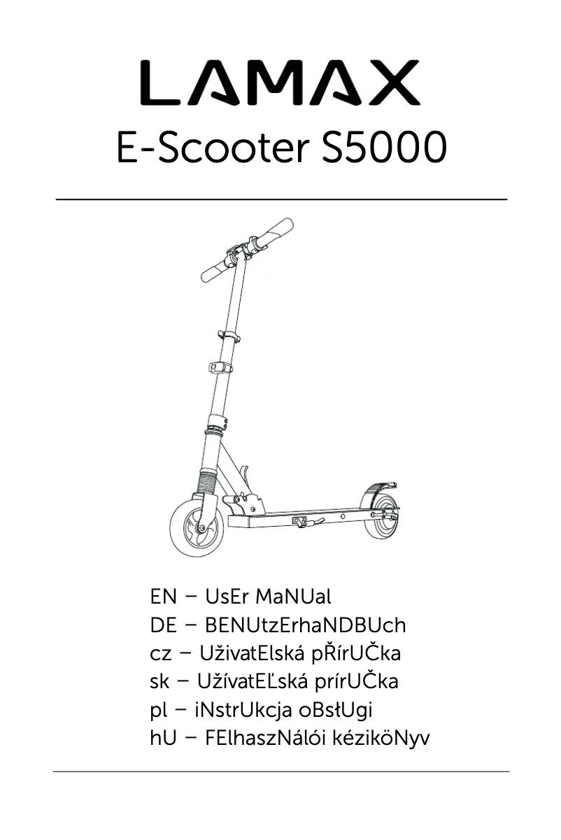 Imagen de la primera página del manual del dispositivo E-scooter S5000