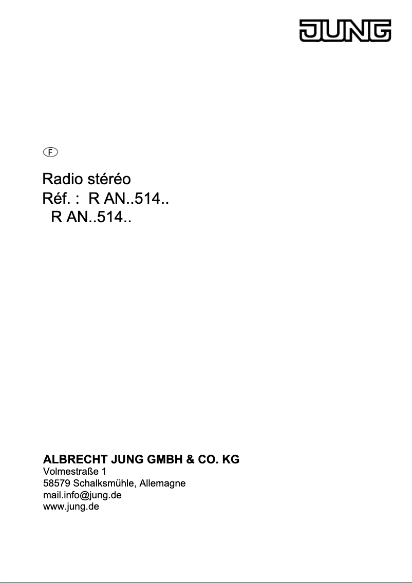 Página nº 1 - Manual de usuario JUNG R AN LS 914 WW