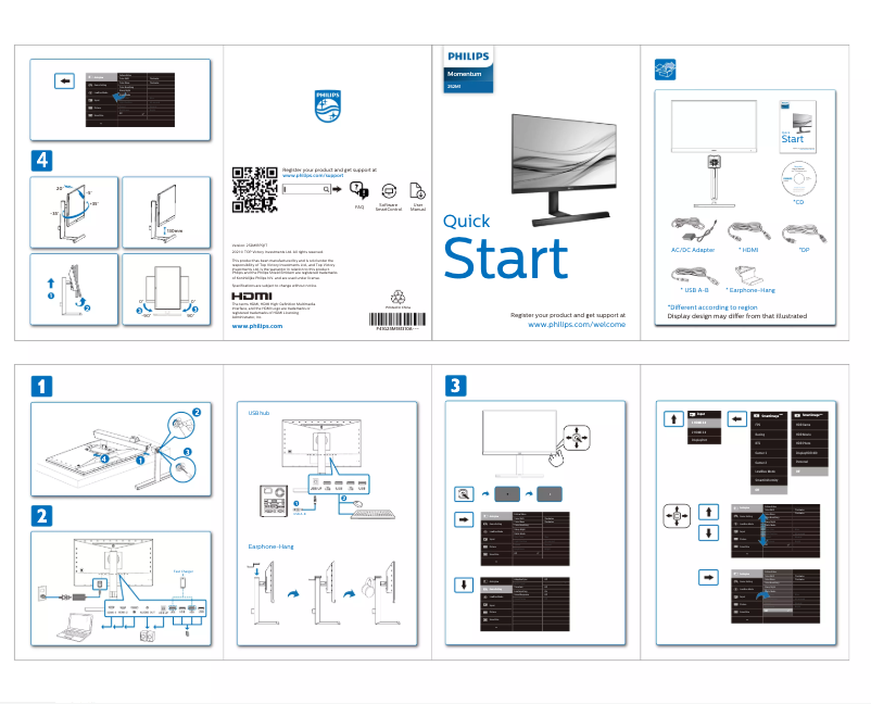 Página 1 del manual Guía de inicio rápido Philips 252M1RPE