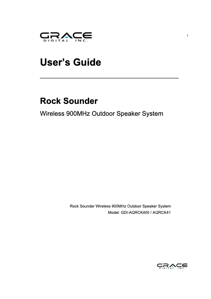 Imagen de la primera página del manual del dispositivo Rock Sounder