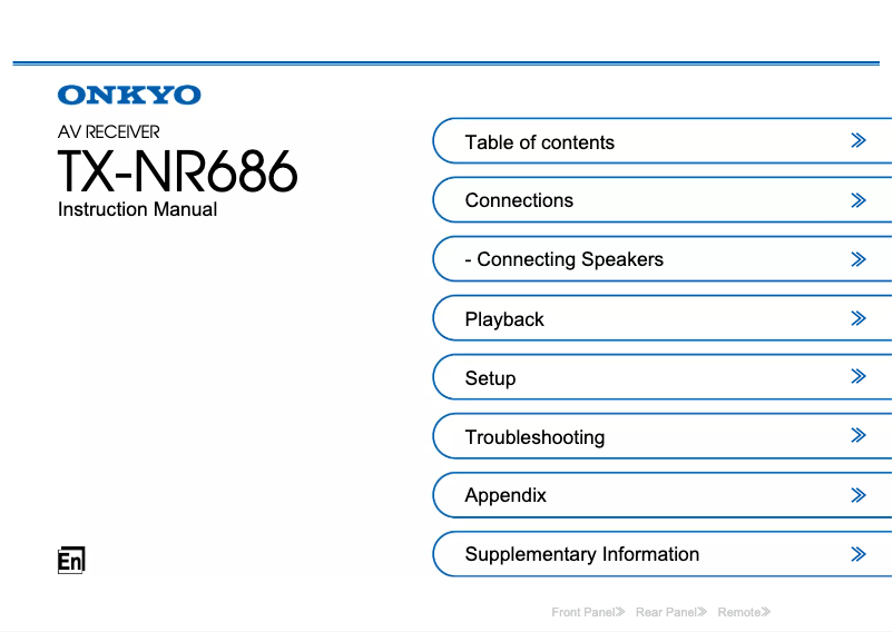 Imagen de la primera página del manual del dispositivo TX-NR686