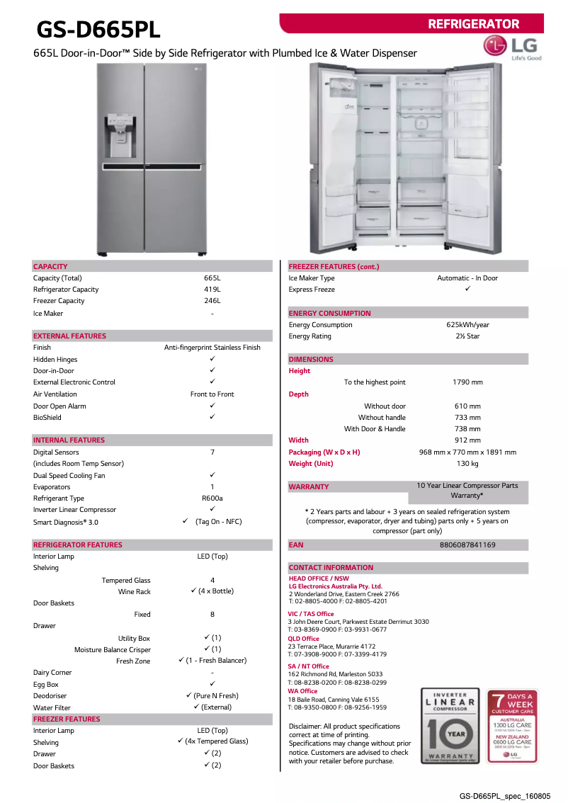 Imagen de la primera página del manual del dispositivo GS-D665PL