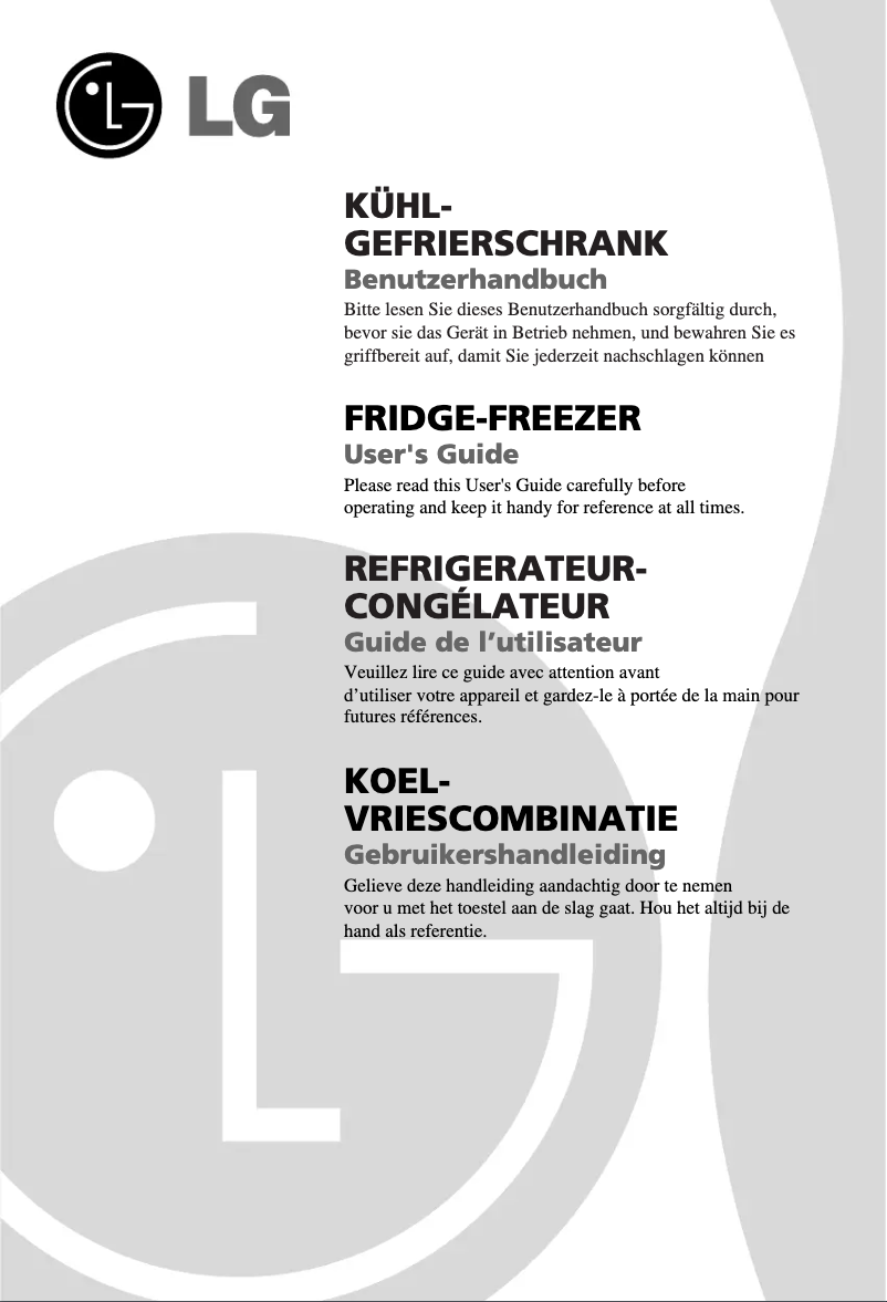 Imagen de la primera página del manual del dispositivo GR-B459BNGZ