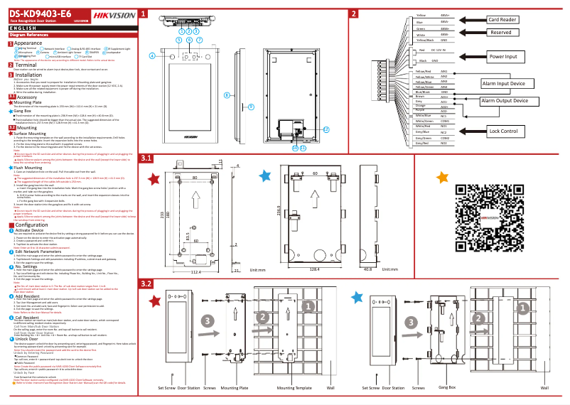 Imagen de la primera página del manual del dispositivo DS-KD9403-E6