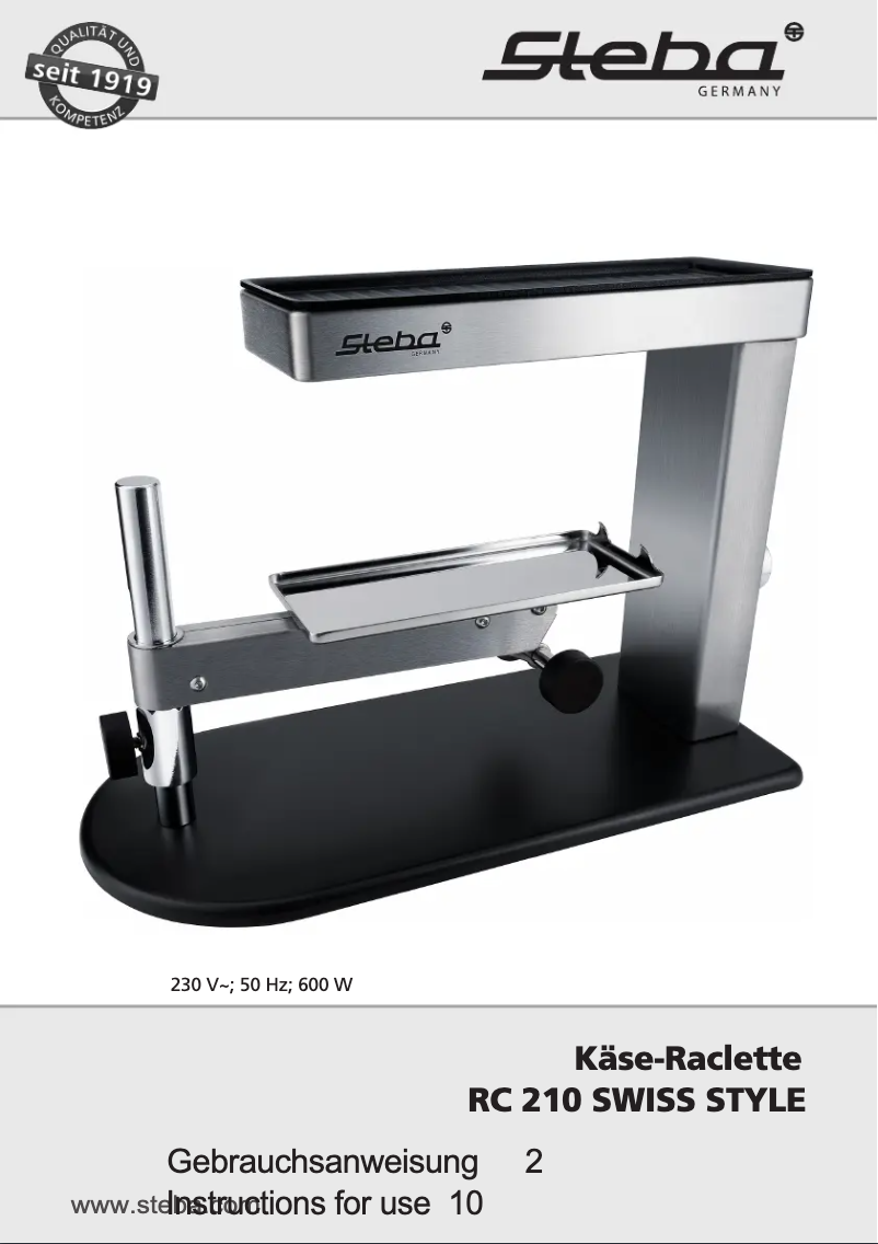 Página 1 del manual Manual de usuario Steba RC 210