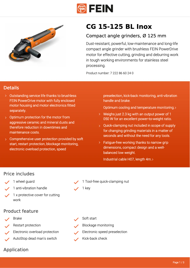 Imagen de la primera página del manual del dispositivo CG 15-125 BL Inox