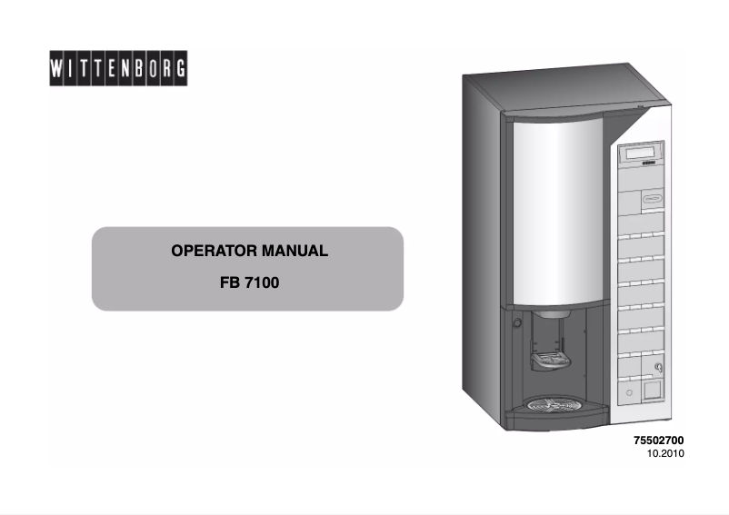 Página 1 del manual Manual de usuario Wittenborg FB 7100