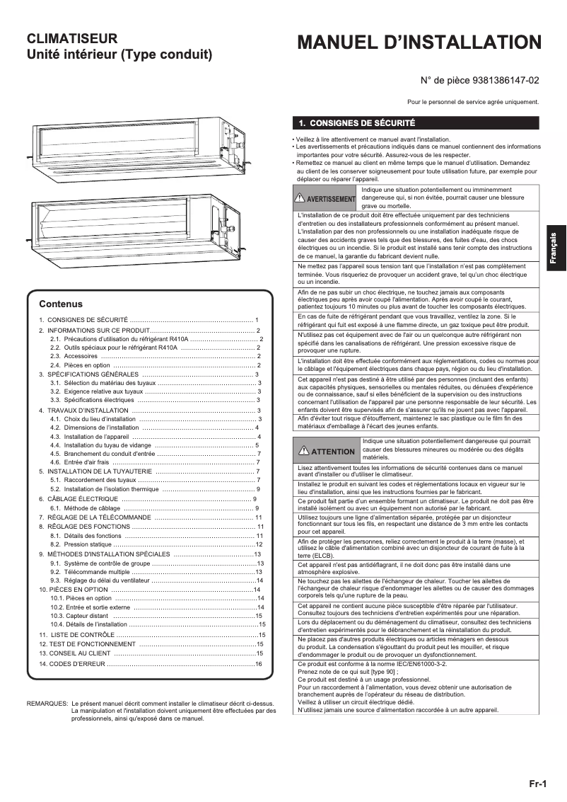 Imagen de la primera página del manual del dispositivo ARHG90LHTA