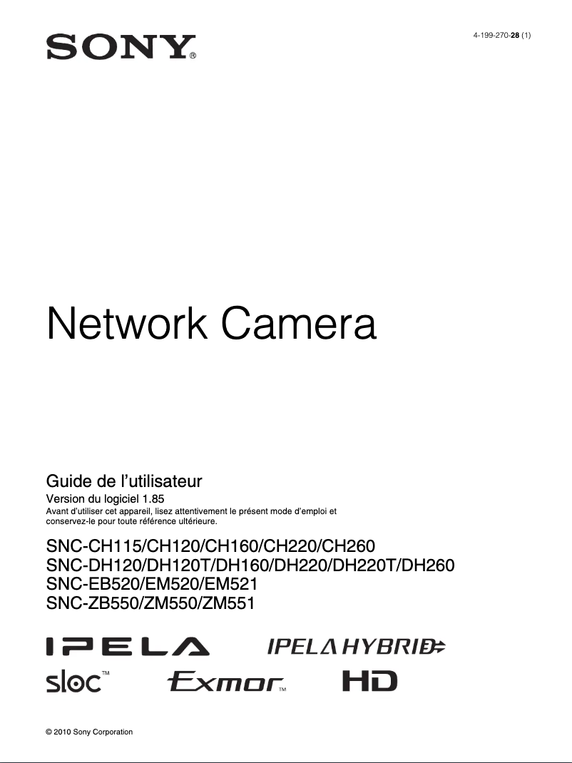 Imagen de la primera página del manual del dispositivo SNC-DH220