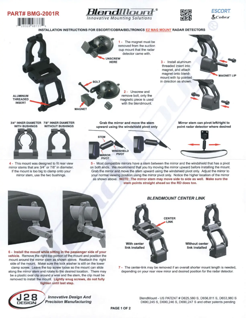 Página 1 del manual Manual de usuario BlendMount BMG-2001R