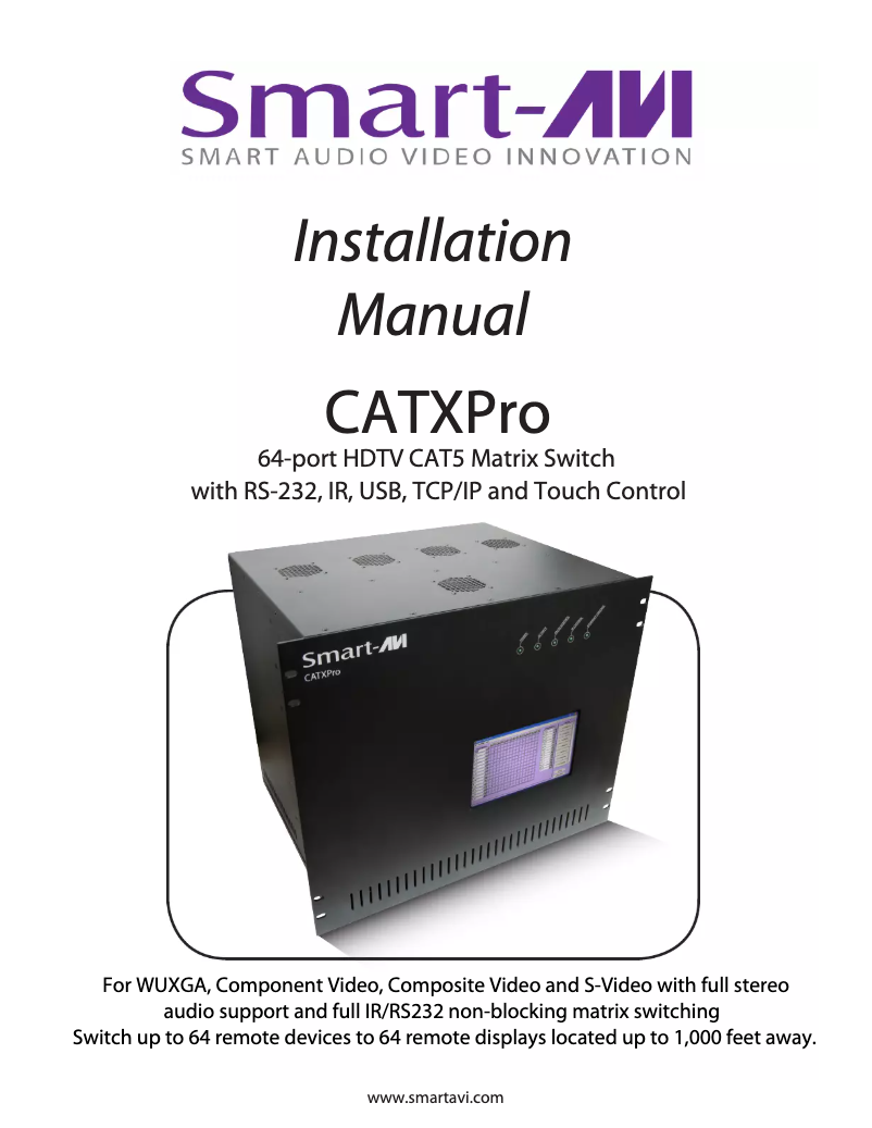 Página 1 del manual Manual de usuario Smart-AVI CSWX32X32S