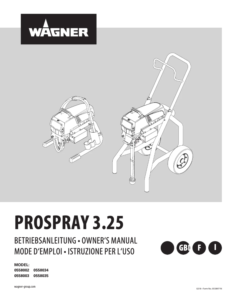 Imagen de la primera página del manual del dispositivo ProSpray 3.25