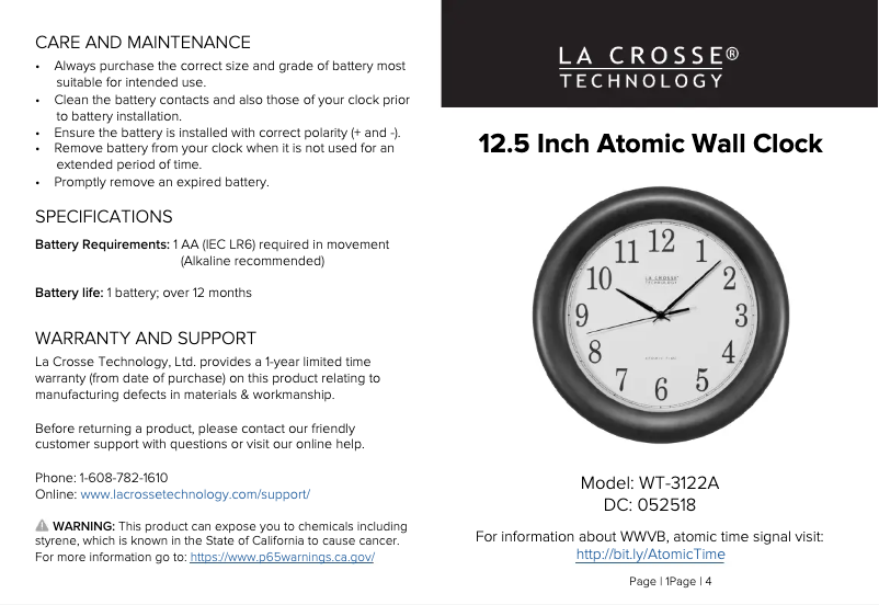 Página 1 del manual Manual de usuario La Crosse Technology WT-3122A