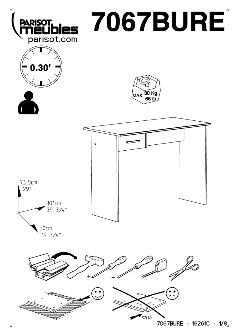 Página 1 del manual Manual de usuario Parisot School 7067BURE