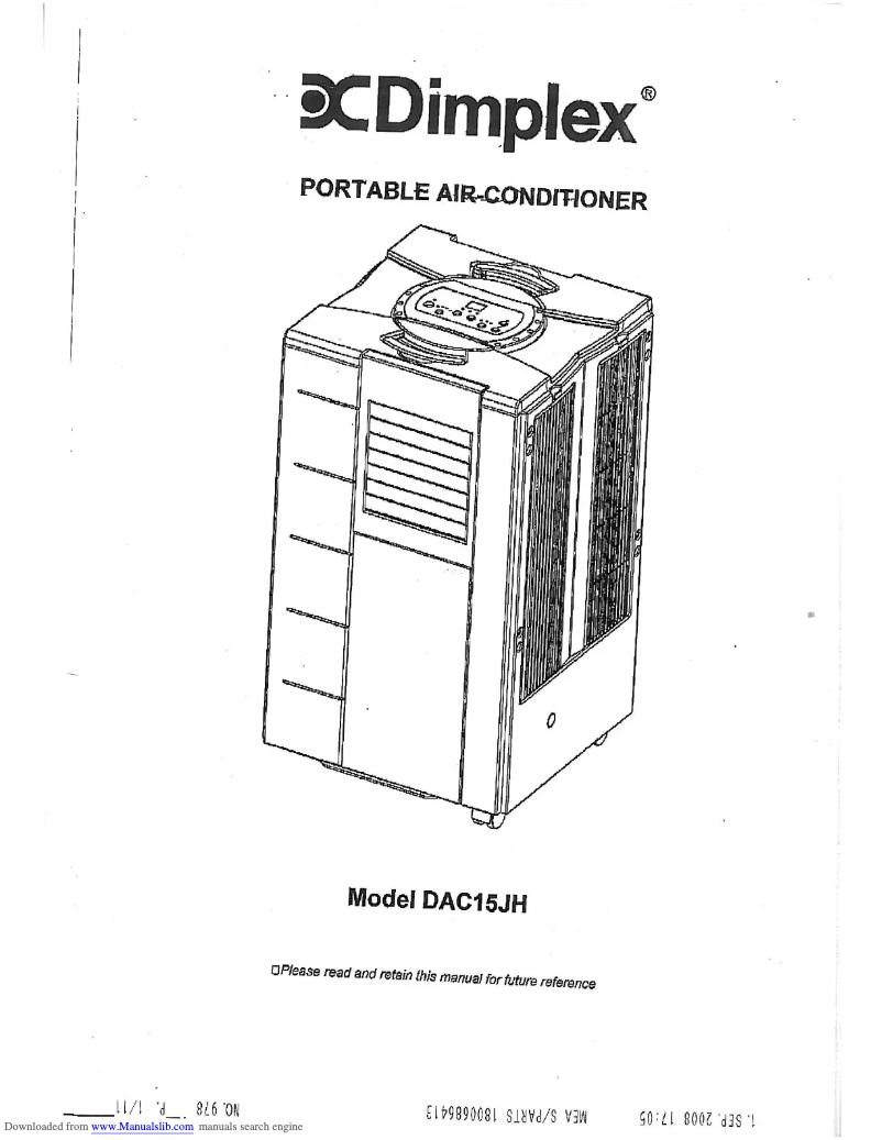 Página nº 1 - Manual de usuario Dimplex DAC15JH