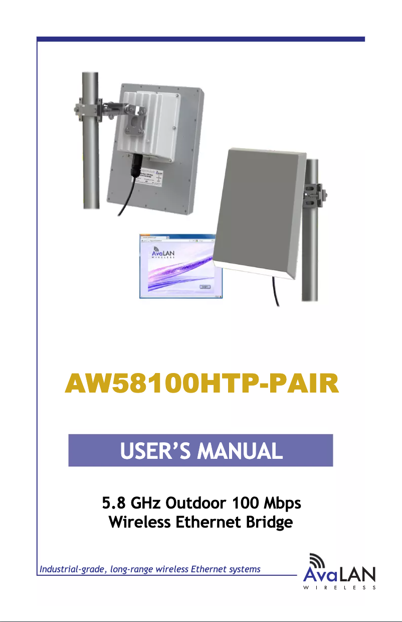 Página nº 1 - Manual de usuario AvaLAN AW58100HTP-Pair